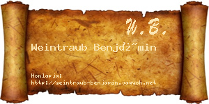 Weintraub Benjámin névjegykártya